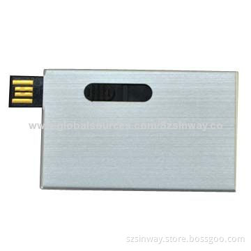 Slim Metal Card USB Sticker with 2-32GB, Promotional Gift